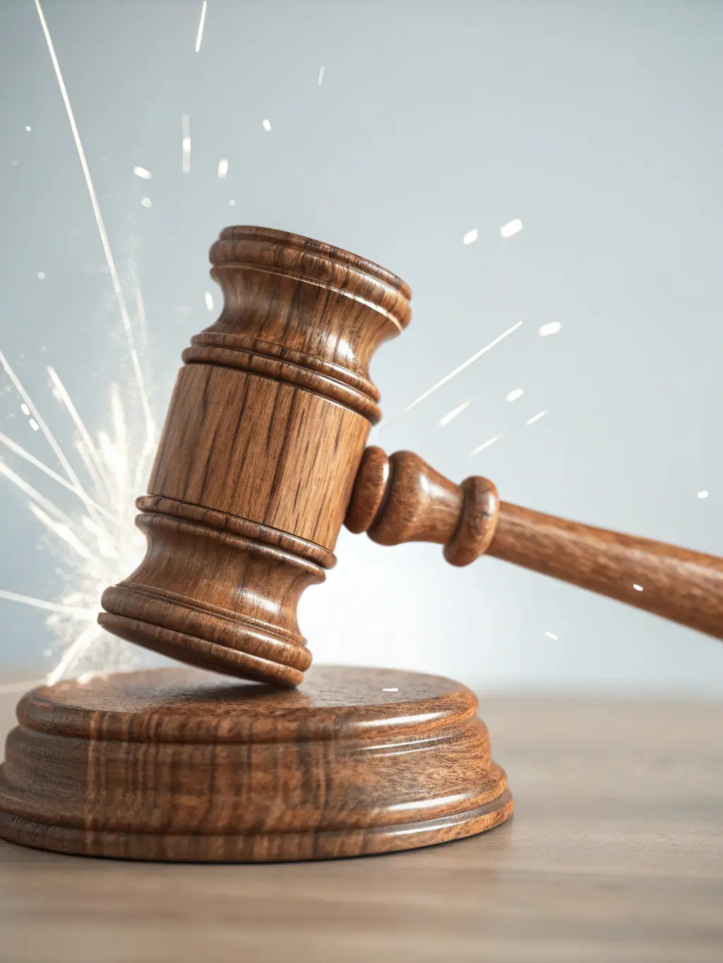 A gavel striking a sound block in a courtroom, symbolizing legal authority and the pursuit of justice in fund recovery cases.